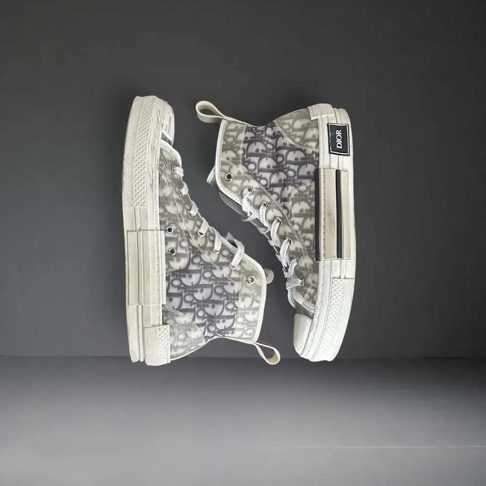 Dior B23 Oblique High Top Sneakers Clear Gray